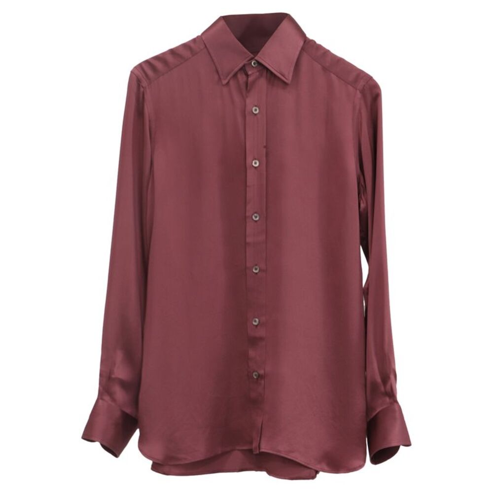 Tom Ford Button-Down Shirt in Burgundy Silk